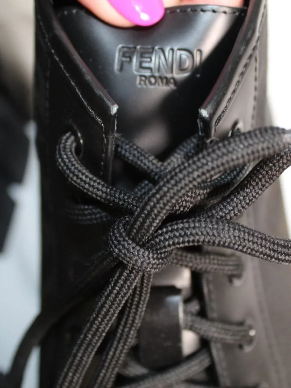 NEW FENDI Force Biker Boots FF Jacquard Canvas Lace Up Lug Sole Mens 12